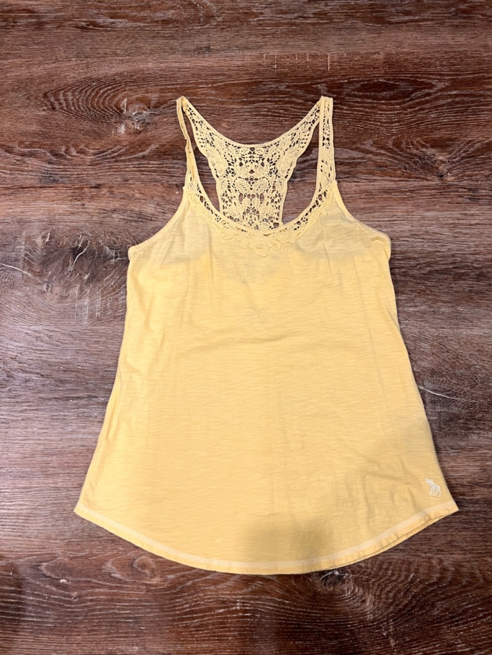 Abercrombie & Fitch Lace-Back Yellow Tank Top - Women